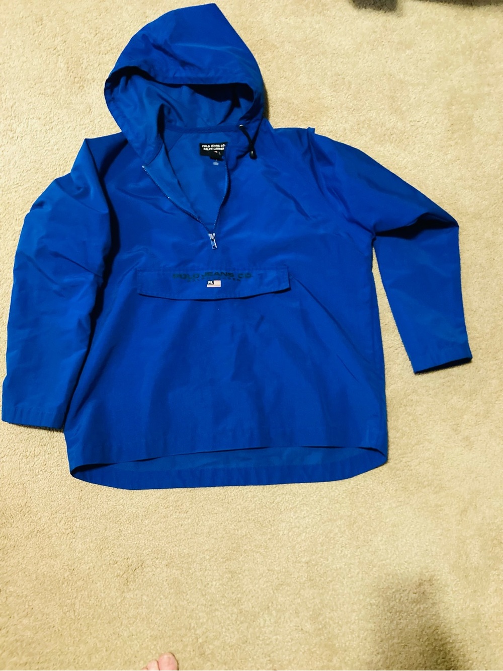 Men’s Polo Jeans Co. Blue pullover Windbreaker - size medium
